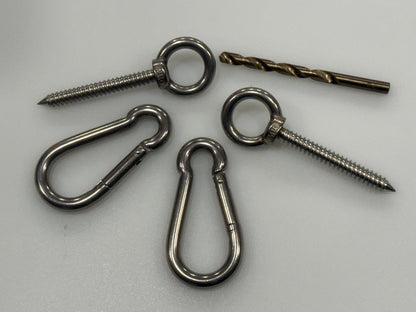 Stainless steel hammock hardware and pilot drill bit